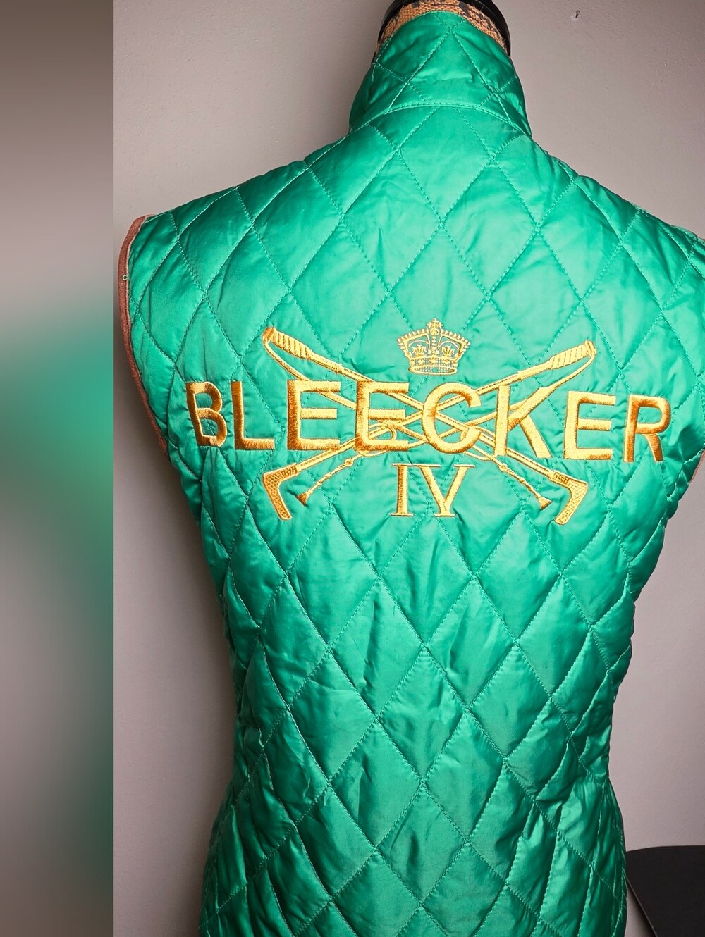 Ralph Lauren Emerald Quilted Sleeveless Puffer Vest with Crest